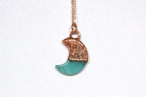 Copper Amazonite Crescent Moon Necklace