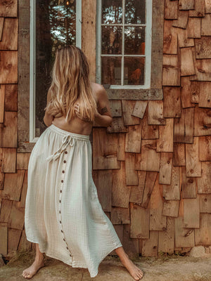 Lani Organic Cotton Bamboo Button Skirt
