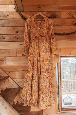 Emilia Organic Cotton Hand Block-Print Maxi Dress