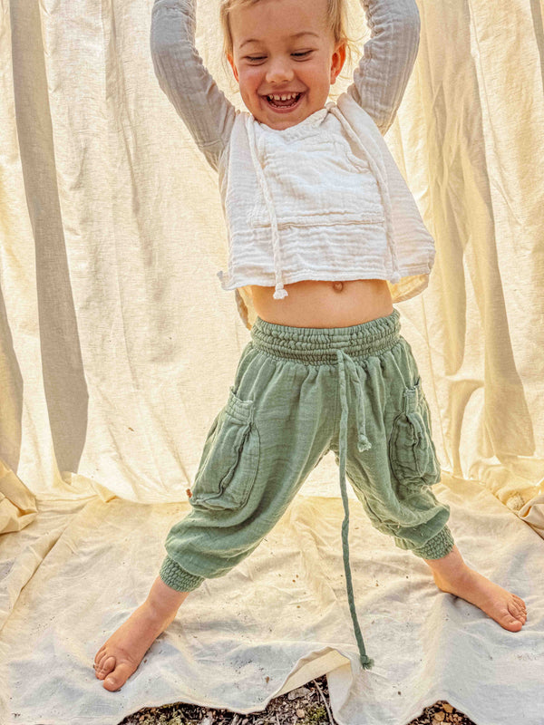 Pantalones deportivos Mini Moonstone: Algodón orgánico y bambú