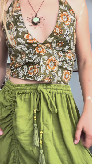 Block Printed Bralette Organic Cotton