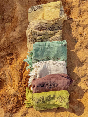 Salty Shakka Block Printed Sarong + Scarf