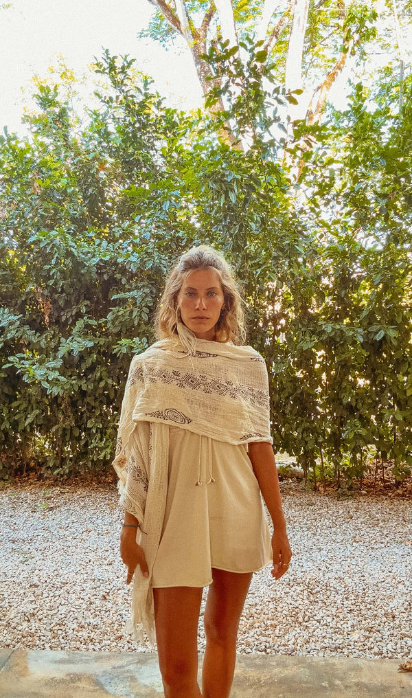 Salty Shakka Block Printed Sarong + Scarf