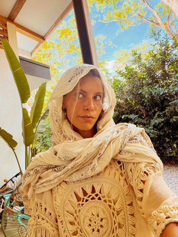 Salty Shakka Block Printed Sarong + Scarf