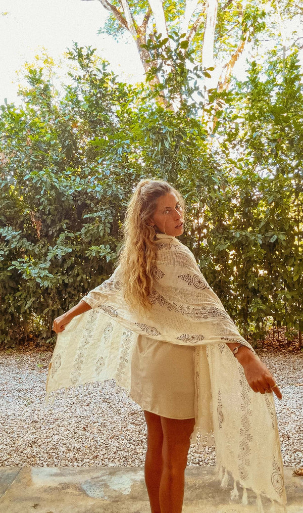 Salty Shakka Block Printed Sarong + Scarf