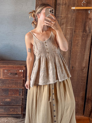 Katydid Button Flowy Top