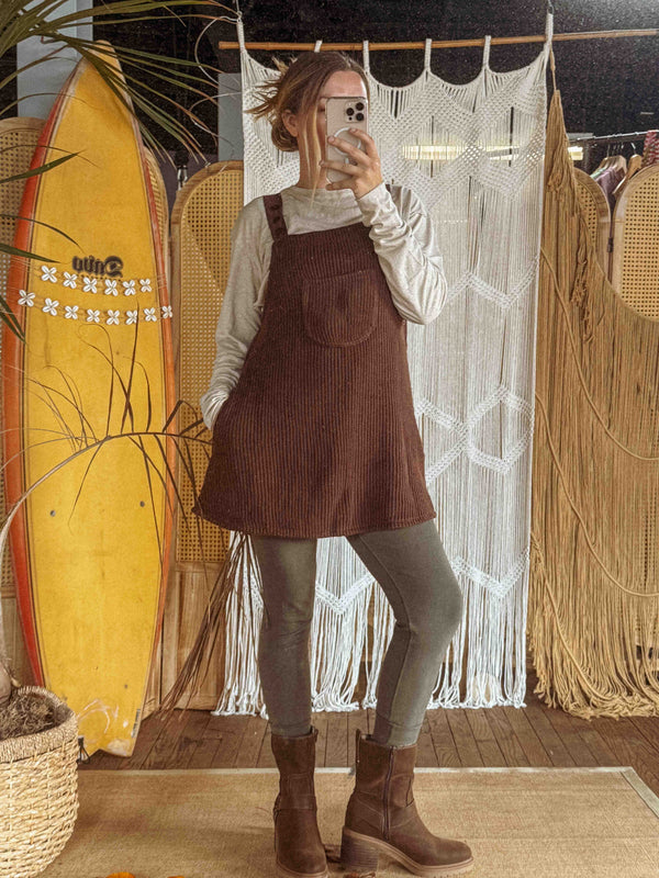 Minivestido Jersey Color Ciervo | Algodón Orgánico