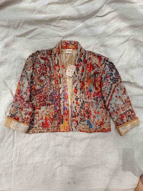 Cárdigan Kantha Alfombra Persa - Mandala Acuarela