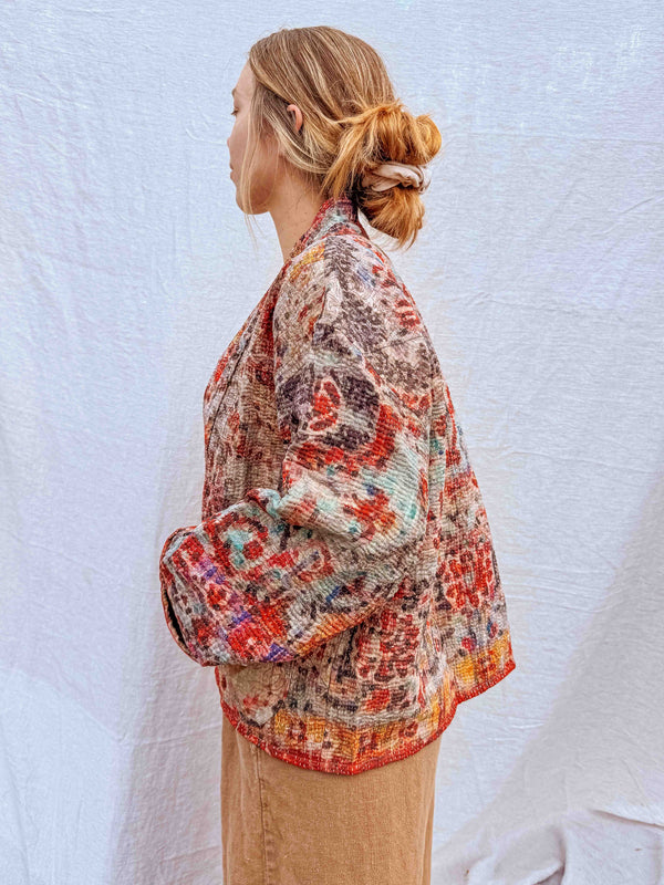 Cárdigan Kantha Alfombra Persa - Mandala Acuarela