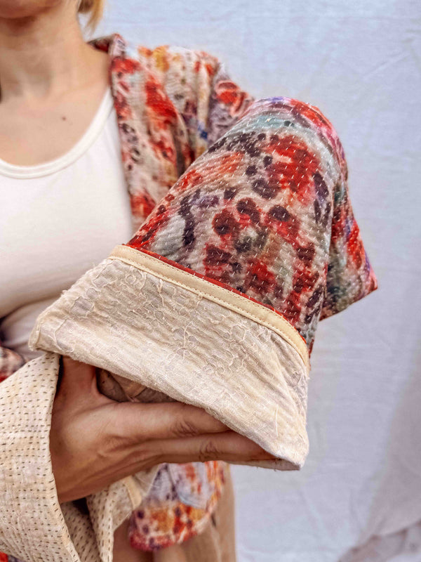 Cárdigan Kantha Alfombra Persa - Mandala Acuarela